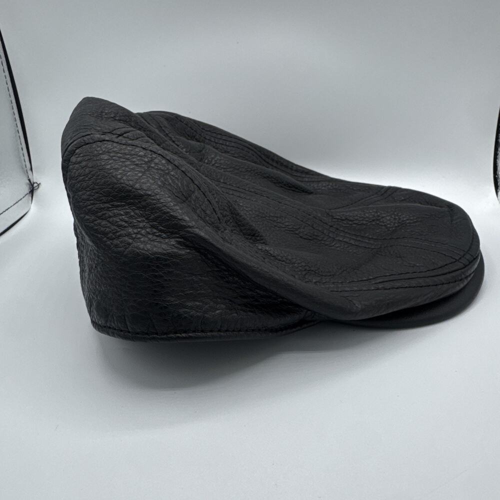 Vintage Scala Classico 100% Genuine Leather Cap Black XL
